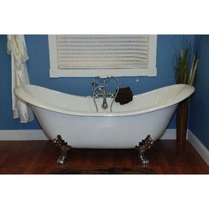 Magnificent bathroom. 71" is longest tub on market. Antique Clawfoot Tub, Clawfoot Tubs, Pedestal Tub, Cast Iron Bath, Cast Iron Bathtub, Slipper Tubs, Vintage Tub, Cast Iron Tub, Side Deck