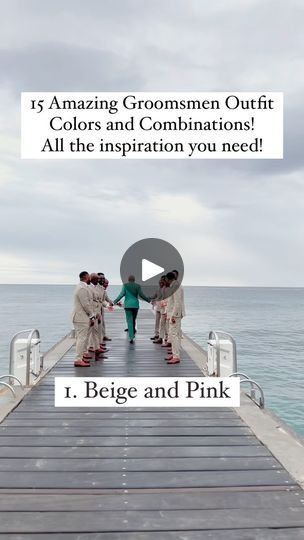 730K views · 2K reactions | Trying to figure out what outfit color would be best for groomsmen is a major task. Especially the fact that they have to perfectly compliment the bridesmaids dresses. Here are 15 amazing groomsmen outfit colors and combinations! It’s all the inspiration you need! SAVE and SHARE!
.
1. Beige and Pink
2. Black and Silver
3. White and Lilac
4. Royal Blue and Black
5. Black and Black
6. Mauve and Black
7. Black and Blush Pink
8. Navy Blue and Magenta 
9. Beige and Burnt Orange 
10. Black and Copper
11. White and Green
12. All Black Everything 
13. Beige and Green
14. Black and Burgundy
15. Turquoise 
.
#groom #groomsmensuits #weddinginspiration #groomsmen #weddingtips | Fotos by Fola | J. Cole · Motiv8 Blush Groomsmen Attire, Blush Groomsmen, Groomsmen Outfit, Blue And Magenta, Wedding Color Combinations, Combination Dresses, Groomsmen Outfits, Beige And Pink, Beige And Green