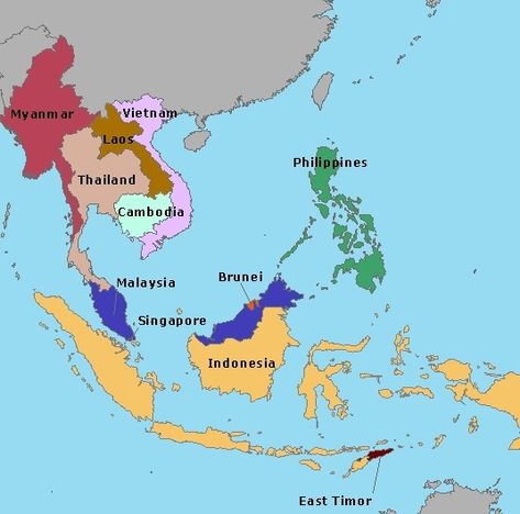 South East Asia Map, East Asia Map, Asian Maps, Peta Asia, Country Information, Album Cover Wallpaper Collage, High School Art Projects, Asian Studies, Teaching Geography