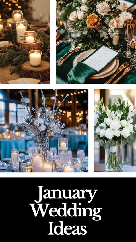 Elegant January wedding table setting with blue and white decorations perfect for a winter theme. January Wedding Florals, Winter Wedding Ideas January, January Wedding Ideas, January Decor Ideas, Winter Bouquets, January Decor, Winter Bridesmaids, Wedding Alters, Winter Celebration