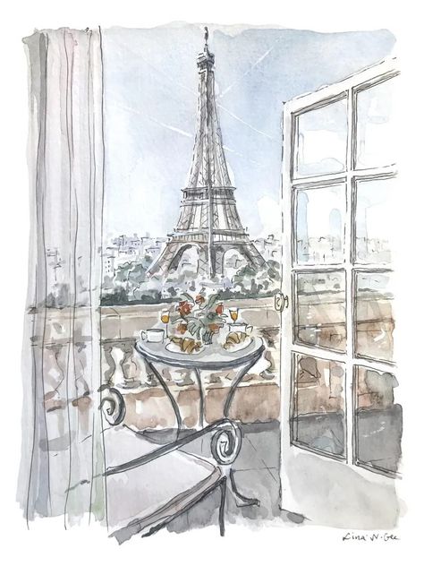 Paris Illustration, Paris Art, The Eiffel Tower, Best Birthday Gifts, French Art, 그림 그리기, Watercolor Illustration, Fashion Advice, Paris France