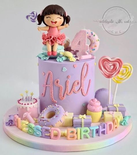 Lilo Cake, Candyland Birthday Theme, Candyland Theme Cake, Best Wishes Birthday, Album Cake, Name On Cake, Write Name On Cake, Birthday Cake Write Name, 1st Bday Cake