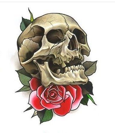 Neo Trad Skull Tattoo Design, Neotraditional Skull Tattoo Design, Neo Trad Skull, Neotraditional Skull Tattoo, New School Skull Tattoo, Neotrad Skull, New School Skull, Shen Long Tattoo, Flower Hip Tattoos