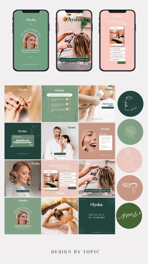 Christian Instagram Feed Ideas, Aesthetic Clinic Social Media Design, Aesthetic Clinic Instagram Feed, Therapy Instagram Feed, Social Media Feed Aesthetic, Feed De Instagram Ideas Negocios, Spa Social Media, Puzzle Feed, Instagram Branding Design