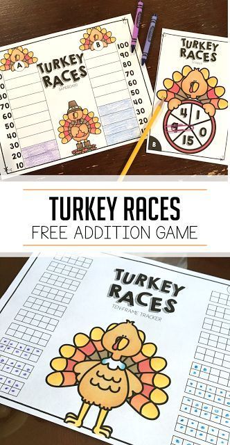 Thanksgiving Math Games, Thanksgiving Math Centers, Thanksgiving Addition, Turkey Math, Thanksgiving Activities For Kindergarten, Thanksgiving Math Activities, Thanksgiving Activities Preschool, Adding Numbers, Thanksgiving Lessons