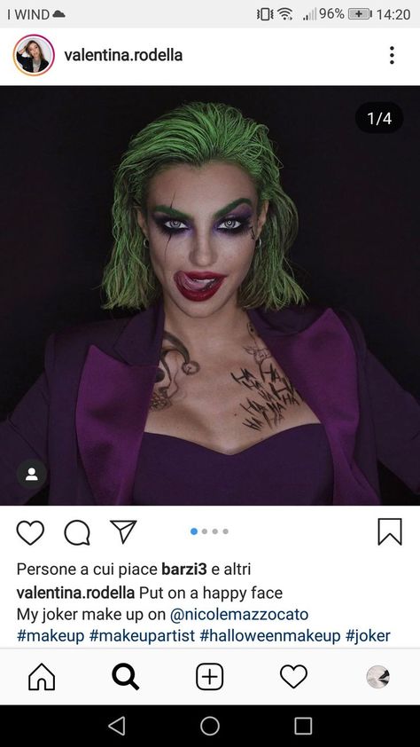 Feminine Joker Costume, Easy Joker Costume Men, Lady Joker Makeup, The Joker Women Costume Ideas, Joker Costume Girl Outfit, Female Joker Costume Makeup, Joker Outfit Female Diy, Joker Costume For Women, Green Costume Ideas For Women