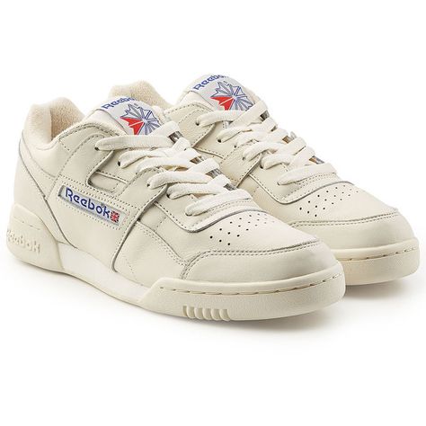 Reebok Workout Plus Vintage Sneakers ($119) ❤ liked on Polyvore featuring men's fashion, men's shoes, men's sneakers, shoes, sneakers, white, reebok mens shoes, mens white shoes, men's vintage shoes and mens vintage sneakers Mens White Sneakers, Reebok White Sneakers, Reebok Workout Plus, Shoes Sneakers White, White Shoes Men, White Sneakers Men, White Reebok, White Leather Shoes, Reebok Sneakers