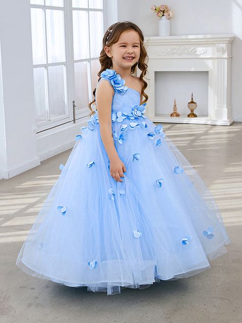 Buy Flower Girl Dresses Online | LalaMira Girls Birthday Dresses, Flower Girl Dresses Floor Length, Straight Wedding Dresses, Flower Girl Dresses Champagne, Ball Gowns Princess, Princess Dress Up, Tulle Flower Girl, Girls Pageant Dresses, Birthday Girl Dress