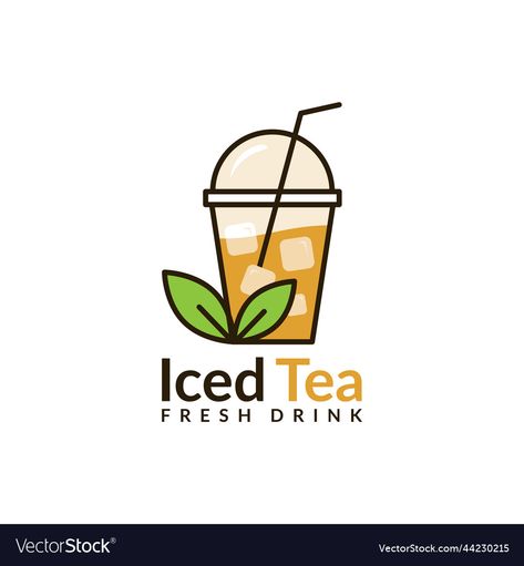 Fresh Drink, Tea Logo, Cup Logo, Fresh Drinks, Drinks Logo, Drinks Design, Iced Drinks, Tea Shop, Cup Design