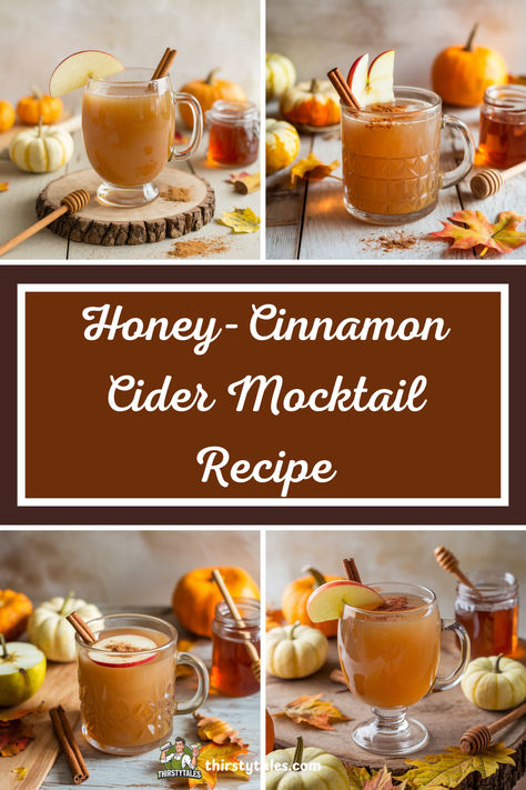 Honey Cinnamon Drink, Mocktail Recipe Non Alcoholic, Sweet Drinks Recipes, Healthy Mocktail, Warm Drinks Recipes, Cinnamon Drink, Cider Drinks, Alcohol Free Drinks, Fall Cocktail