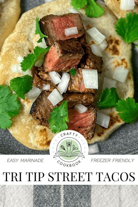 Steak Marinade For Tacos, Tri Tip Steak Marinade, Tri Tip Tacos, Chicken Al Pastor, Tri Tip Marinade, Recipes For Beef, Detroit Style Pizza, Beef Cubed Steak, Street Taco Recipe