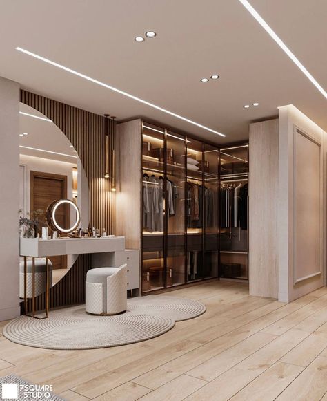 Dressing Table Interior Design, Dressing Table Ideas Modern Luxury, Bedroom With Dressing Table, Small Walkin Closet Ideas, Wardrobe Design Bedroom Modern Luxury, Wardrobe Design With Dressing Table, Wardrobe Design Bedroom Modern, Luxury Dressing Table, Cloth Room