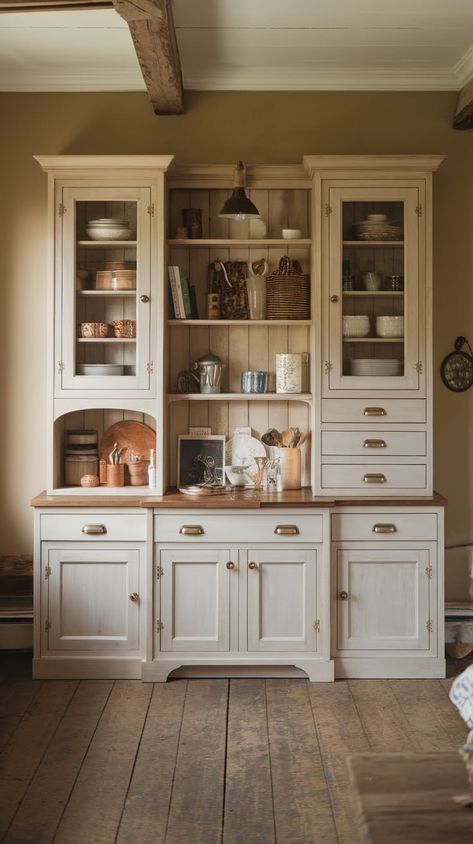 40+ beautiful white oak kitchen cabinets - Mattress Nut Using Antique Furniture For Kitchen Cabinets, Kitchen Light Cabinets, Kitchen Built In Hutch, Beige Cabinets Kitchen, White Oak Kitchen Cabinet, Light Academia Kitchen, White Wood Cabinets, White Rustic Kitchen, Wood Stained Kitchen Cabinets