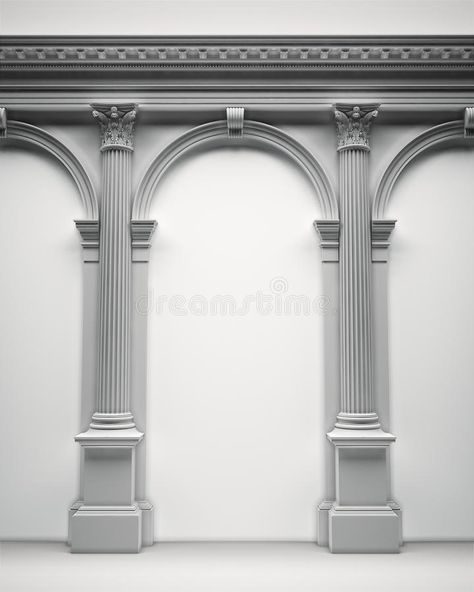 Corinthian columns with an arcade. Classical architecture portal with corinthian , #Aff, #arcade, #Classical, #Corinthian, #columns, #architecture #ad Architectural Figures, Interior Pillars, Rome Architecture, Corinthian Columns, Classic Column, Compound Wall Design, Cornice Design, Architecture Classic, Aesthetic Architecture