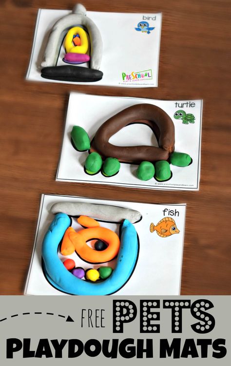 FREE Pets Playdough Mats - these super cute preschool printables allow kids to strengthen hands, have fun, all while enjoying this fun kids activity. #playdough #preschool #kindergarten Animal Playdough, Preschool Pets Unit, Preschool Pet Activities, Making Playdough, Pet Activities, Pets Preschool Theme, Playdough Activities, Playdough Mats, Creative Curriculum