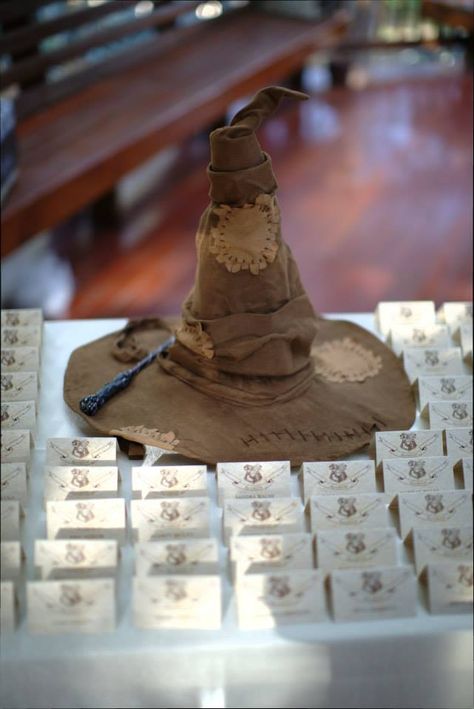 Harry Potter Wedding Harry Potter Sorting Hat Wedding Place Cards Harry Potter House Place Cards Kindred Oaks Harry Potter Place Cards, Harry Potter Wedding Theme Wedding Ceremony Decor, Harry Potter Themed Party Favors, Harry Potter And Lord Of The Rings Wedding, Harry Potter Centerpiece Ideas Weddings, Harry Potter Seating Chart, Harry Potter Wedding Favors, Harry Potter Wedding Dresses, Subtle Harry Potter Wedding