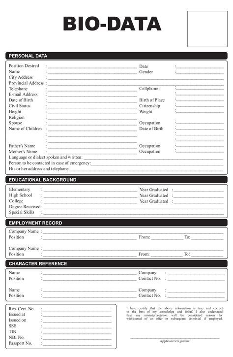 Bio data Form Philippines (copyrighted) Bio Data Form, Resume Format Free Download, Free Resume Format, Resume Form, Biodata Format Download, Marriage Biodata Format, Resume Format Download, Job Resume Format, Bio Data For Marriage