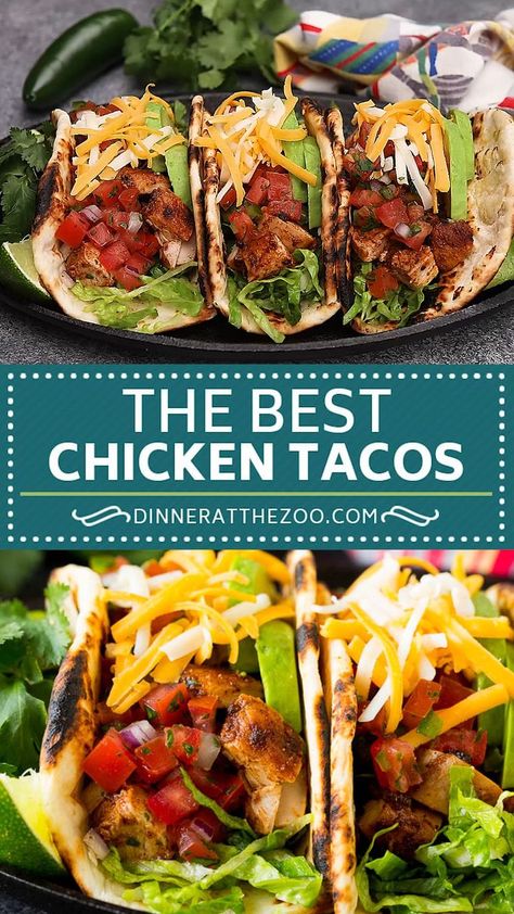 Best Chicken Tacos, Grilled Marinated Chicken, Easy Chicken Tacos, Lime Chicken Tacos, Grilled Chicken Tacos, Chicken Tacos Easy, Baked Chicken Tacos, Shredded Chicken Tacos, Taco Dinner