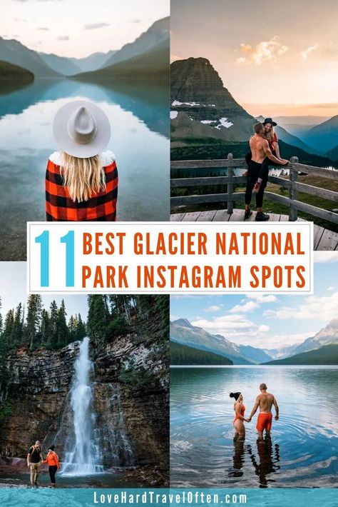 11 Best Glacier National Park Instagram Spots including a map and photography tips! Glacier National Park Photos, Glacier National Park Vacation, Glacier National Park Hikes, Glacier National Park Trip, Montana Trip, Yellowstone National Park Vacation, Montana National Parks, Hidden Lake, Montana Vacation