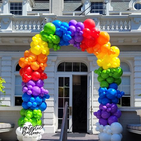 Rainbow 🌈 Organic Garland #601 Rainbow Balloon Garland Backdrop, Balloon Garland Backdrop, Rainbow Balloon Garland, Rainbow Arch, Symbol Of Hope, Garland Backdrops, Rainbow Balloons, Graduation Theme, Rainbow Decorations