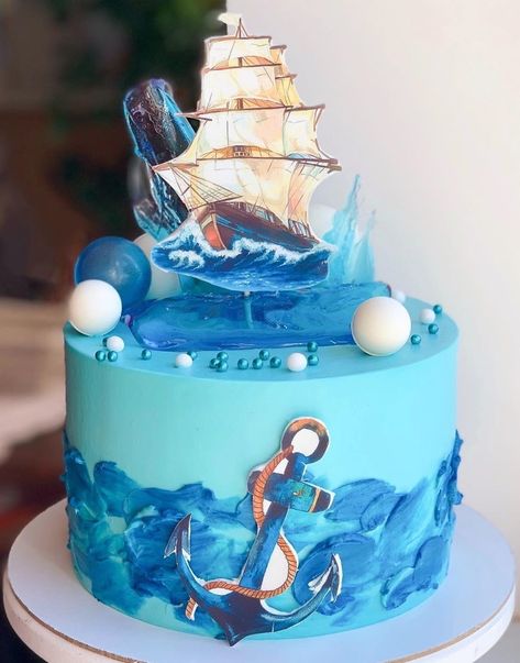 Seaman Cake Design, Goldfish Cake, Underwater Cake, Titanic Cake, Marine Cake, Ocean Cakes, Ballerina Cakes, Sea Cakes, Tool Cake