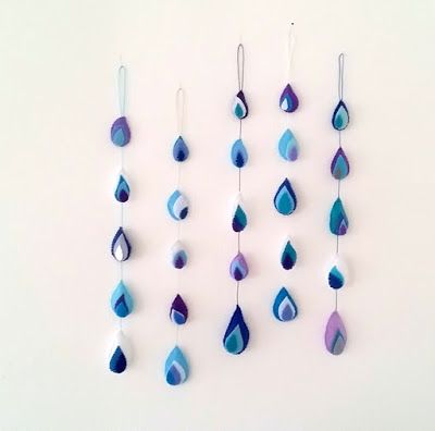 Rain Drop Garland, Blue Baby Shower Decorations, Nursery Decor Blue, Aqua Inspiration, Purple Gifts, Etsy Wishlist, Blue Stuff, Baby Shower Decoration, Mobile Nursery