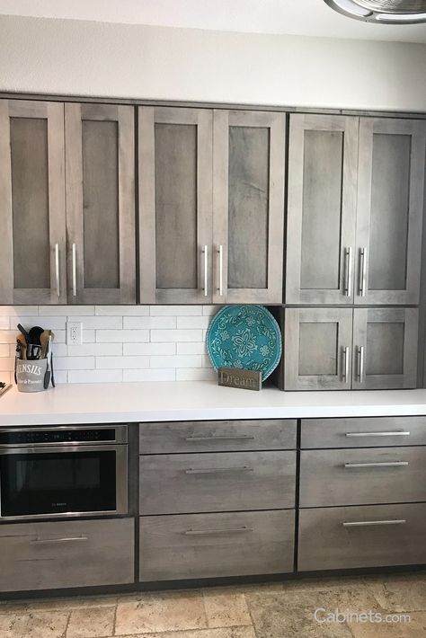 Kitchen Small House, Gray Stained Kitchen Cabinets, Grey Stained Kitchen Cabinets, Small House Design Minimalist, Grey Stained Cabinets, Farmhouse Modern Kitchen, Gray Stained Cabinets, House Design Minimalist, Tower Cabinet