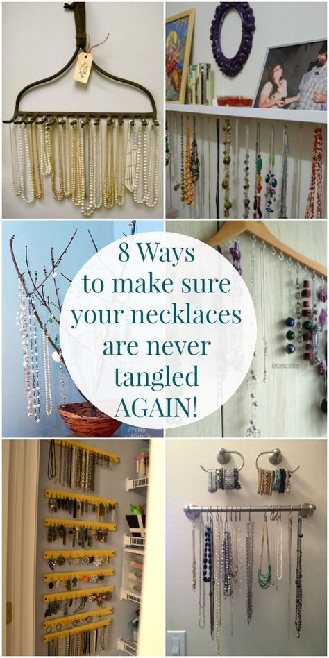 Closet Jewelry Organization Hanging, Necklace Board Display, Ways To Organize Necklaces, Necklace Holders Diy, Diy Jewelry Holder Wall Organizers Necklace Storage, How To Organize My Jewelry, Organize Necklaces Diy, How To Display Necklaces, Diy Jewellery Storage