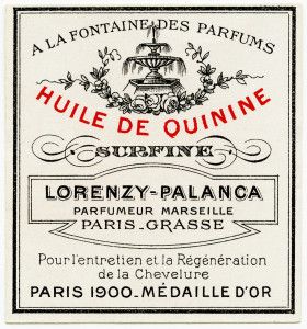 vintage French label, French beauty label, huile de quinine image, antique french label clipart French Perfume Labels, French Labels, Vintage Wine Label, French Typography, Perfume Label, Paris 1900, Vintage Clip Art, French Ephemera, Etiquette Vintage