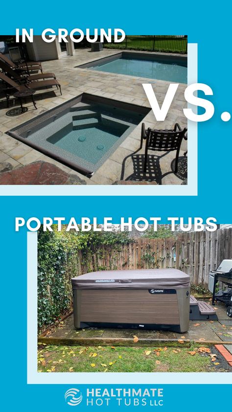 I’m Ground Hot Tub, Drop In Hot Tub, In Ground Spa Ideas, Pool With Separate Hot Tub, In Ground Hot Tub Ideas Backyard, Inground Hot Tub Ideas, In Ground Hot Tub, 10 Person Hot Tub, Hot Tub Ideas Backyard