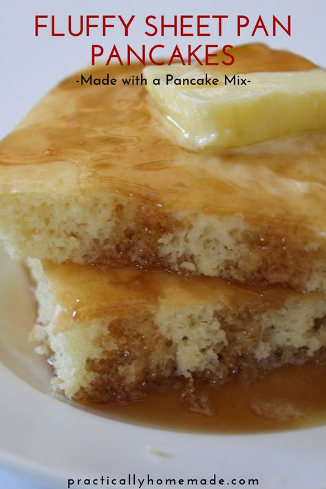 Recipe For A Crowd, Sheet Pan Pancakes, Pan Pancakes, Filling Breakfast, Pancake Mix, Breakfast Recipes Casserole, Food For A Crowd, Sheet Pan Recipes, Breakfast Brunch Recipes