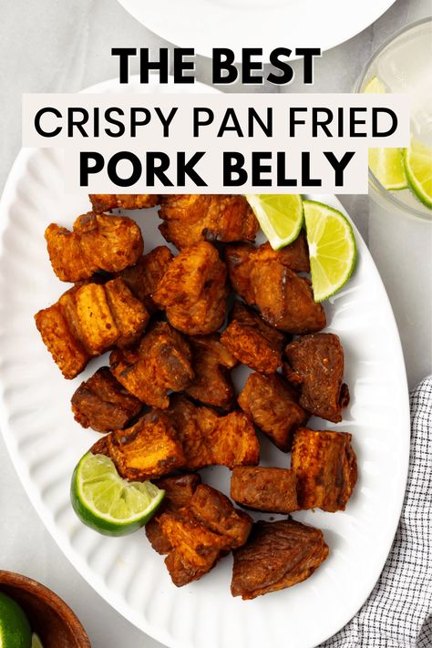 Pan Fried Pork Belly, Fried Chicharrones Recipe, Pork Belly Chips, Fried Spare Ribs Recipe, How To Make Chicharrones Pork, Deep Fried Pork Belly, Homemade Chicharrones, Fried Pork Belly Recipes, Chicharron Tacos