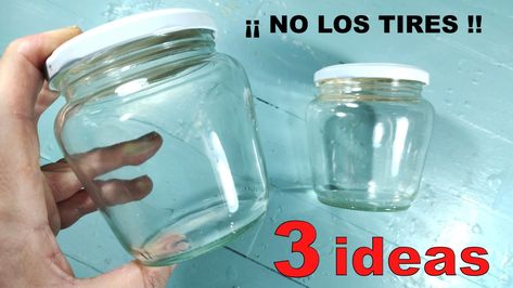 NO LOS TIRES!!! 3 ideas geniales con botes de cristal Manualidades Diy, Mason Jar Mug, Tires, Mason Jars, Tableware