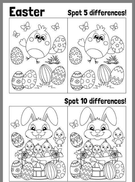 Easter Activities Printables Free, Easter Activity Worksheets, Easter Spot The Difference, Easter Printables For Kids, Easter Activities Printables, Free Easter Printables For Kids, Easter Homeschool Activities, Easter Activities For Kids Classroom, Easter Activity For Kids