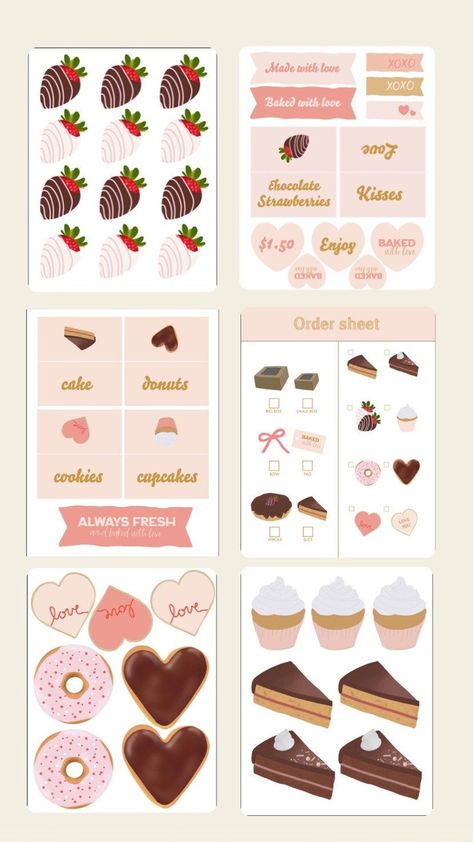 Play Food Labels Free Printable, Bakery Dramatic Play Preschool Free Printable, Bakery Printables, February Preschool, Dramatic Play Themes, Dramatic Play Printables, Cardboard Crafts Kids, Strawberry Gifts, Dramatic Play Preschool