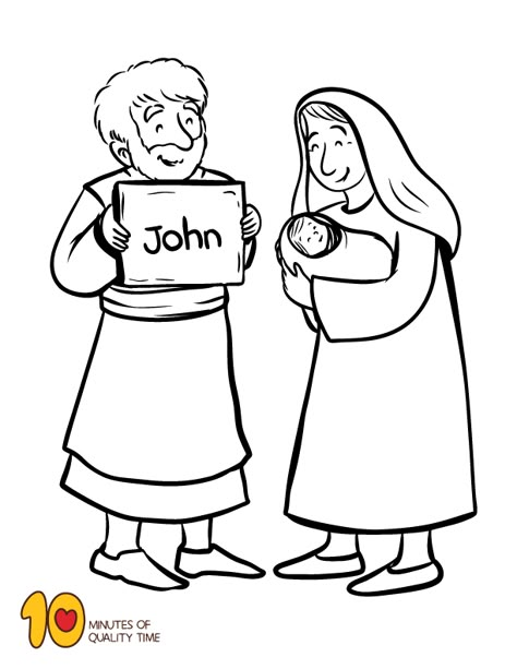 The Birth of John the Baptist Coloring Page John The Baptist Is Born Craft, John The Baptist Birth Craft, Birth Of John The Baptist Craft, John The Baptist Activity, John The Baptist Coloring Page, John The Baptist Craft, Toddler Bible Crafts, Birth Of John The Baptist, Easter Bible Crafts