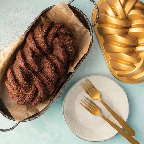 Double Chocolate Sour Cream Loaf Cake with Espresso Glaze Espresso Glaze, Pastel Rectangular, Sour Cream Pound Cake, Cold Desserts, Loaf Cake, Nordic Ware, 75th Anniversary, Loaf Pan, Double Chocolate