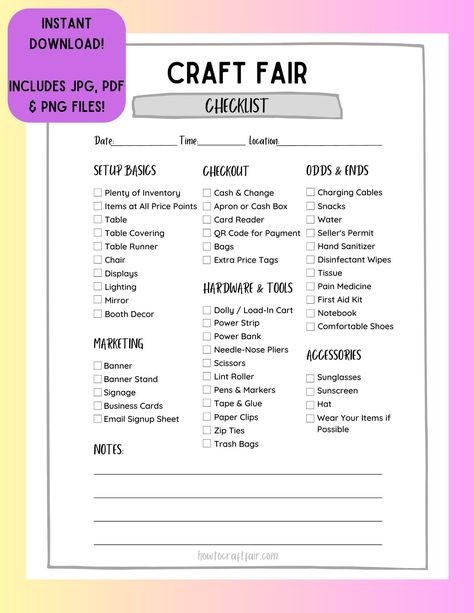 Checklist for Craft Fairs, Craft Shows, Craft Markets, Makers Markets, Art Fairs, and Vendor Fairs. - Etsy Craft Fair Vendor, Craft Fair Booth Display, Craft Show Booths, Craft Market Display, Booth Decor, Craft Fairs Booth, Craft Booth Displays, Art Fairs, Craft Fair Displays