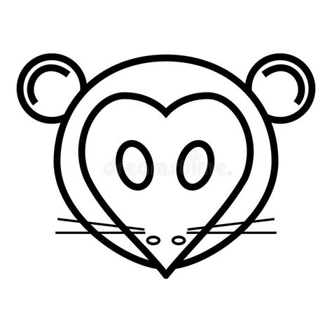 Mouse Picture Outline, Outline Cartoon, Mouse Pictures, White Background, Vector Illustration, Stock Images, White