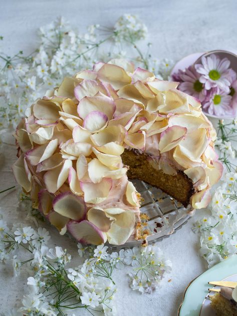 Rose Petal and Pistachio Cake — Kulinary Adventures of Kath Rose And Pistachio, Rose Petal Cake, Cakes Slices, Pistachio Rose, 7 Sisters, Easy Lemon Curd, Petal Cake, Floral Cakes, Pistachio Butter