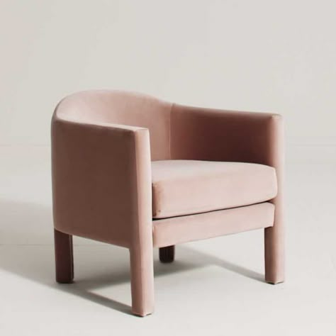 Anthropologie Accent Chair, Blush Accent Chair, Mauve Accent Chair, Pink Upholstered Chair, Pink Accent Chair Living Room, Mauve Chair, Office Accent Chairs, Pink Accent Chair, Oversized Furniture