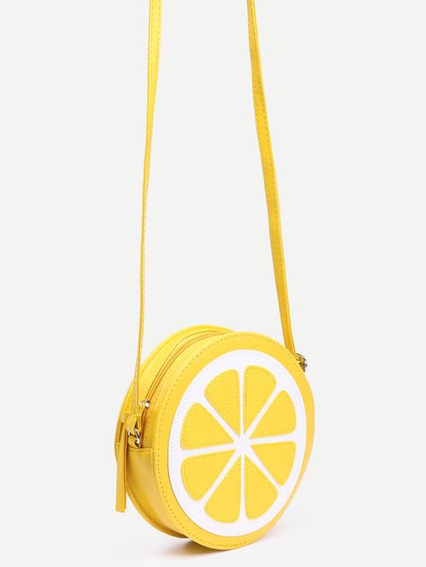 Yellow Lemon Shaped Crossbody Bag -SheIn(Sheinside) Lemon Bag, Bags Online Shopping, Crossbody Bag Women, Ladies Handbags, Cute Bags, Online Bags, Saddle Bags, Purses Crossbody, Accessories Design