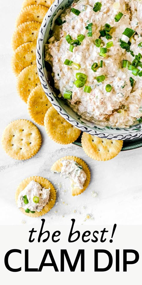 Clam Dip Recipe Best Clam Dip Recipe, Clam Dip Recipe, Clam Dip, 1950s Food, Seafood Dip, Breakfast Burger, Vacation Meals, Clam Recipes, Dip Recipes Easy