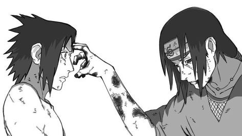 Itachi Sasuke Tattoo, Sasuke Itachi Manga, Itachi Uchiha And Sasuke, Friend Manga, Itachi Manga, Naruto And Boruto, Kiba And Akamaru, Surreal Tattoo, Naruto Sketch Drawing