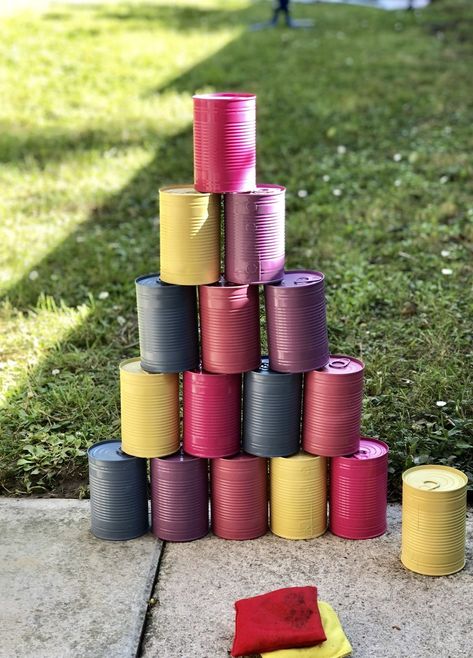 Tin Can Alley Game Diy, Tin Can Ideas, Alley Garden, Potato Party, Tin Can Man, Can Game, Can Ideas, Creative Upcycling, Tin Can Alley