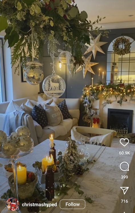 Living Room With Two Christmas Trees, Holiday Decoration Organization Ideas, Christmas Decor For High Ceilings, Beautiful Christmas Decorations House, Christmas Decor Ideas For 2023, Merry Christmas Home Decor, Christmas Table 2023, Christmas Decorations 2023/2024, Elegant Christmas Living Room Decor