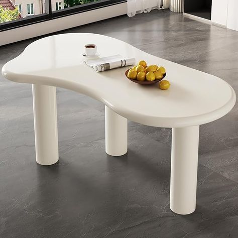 Irregular Dining Table, White Dining Room Table, Chic Workspace, Table For Kitchen, Coffee Table Inspiration, Lift Coffee Table, Dining Table White, Modern Dining Table Set, Modern Kitchen Tables