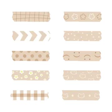 Cute Washi Tape Printable, Vintage Washi Tape Printable, Washi Tapes Printable, Tapes Printable, Digital Bullet Journal Template, Printable Journal Stickers, Journal Stickers Cute, Aesthetic Vector, Washi Tape Printable