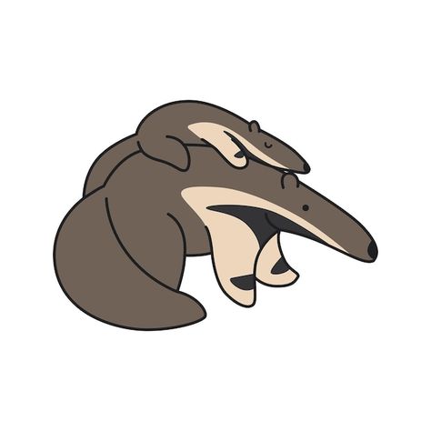 Vector cute anteater illustration | Premium Vector #Freepik #vector Ant Eater Drawing, Anteater Illustration, Cute Anteater, Ant Eater, Giant Anteater, Architecture People, Small Drawings, Arte Animal, Cute Illustration