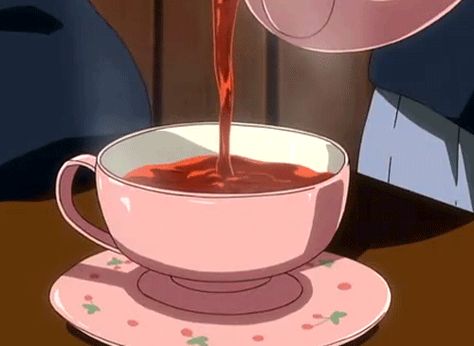 Cup of Tea Tea Gif, Anime Bento, Anime Gifs, Anime Gifts, 90s Anime, Aesthetic Gif, Fan Fiction, Food Illustrations, Cute Gif